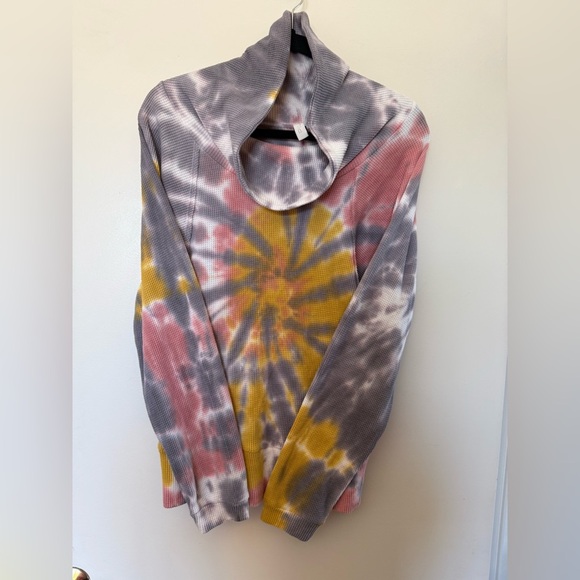 Pilcro Angie Tie Dye Cowl Neck Long Sleeve Thermal in Size Small - Picture 2 of 7